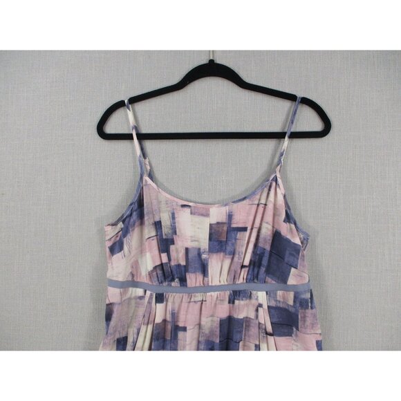 Simply Vera Vera Wang Womens Abstract Print Midi Dress L Purple & Pink Sleeveles - Picture 2 of 12